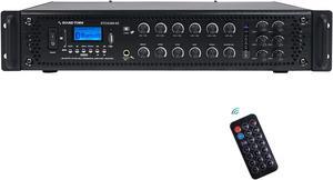 Sound Town 360 Watts 6-Zone 70V/100V Commercial Power Amplifier with Bluetooth, for Restaurants, Lounges, Bars, Pubs, Schools and Warehouses (STCA360-6Z)