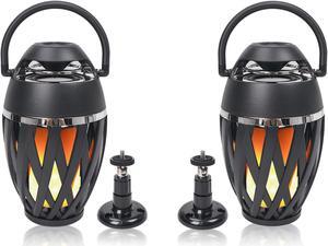 Sound Town Pair of Portable Bluetooth Speakers with LED Lights, True Wireless Stereo (TWS) Bluetooth, Wall Mount Brackets, and Decorative Flame, for Outdoors, House Party, Patio and Home