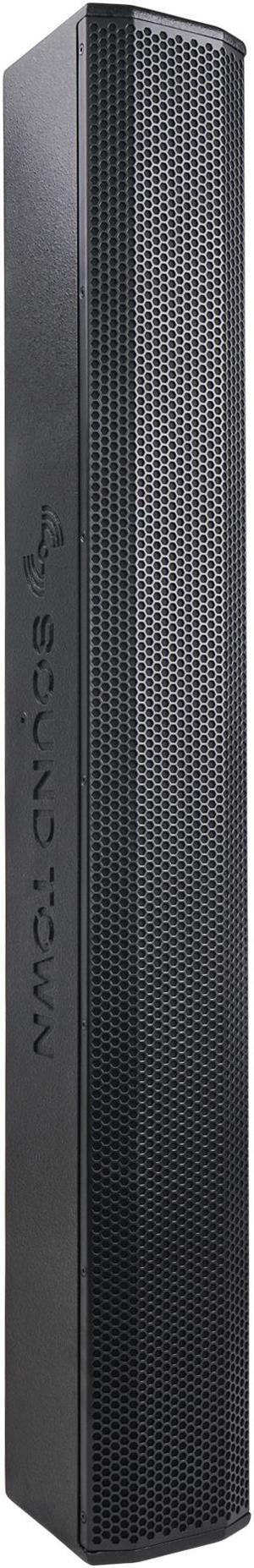 Sound Town Passive Wall-Mount Column Mini Line Array Speaker with 8 x 5” Woofers, Black for Live Event, Church, Conference, Lounge (CARPO-V10B)