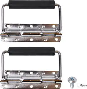 Sound Town 2-pack Spring Loaded Case Handles, Stainless Surface Mount Handle with Rubber Grip, for Rack Case, Chest, PA Speaker Cabinet, Chromed (ST-RHW-18)