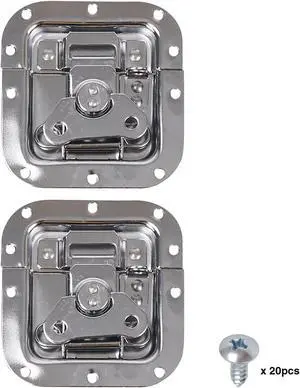 Sound Town 2-pack Spring Loaded Recessed Medium Butterfly Latches, for Road Flight Case, Chest and Pro Audio Gear, Chromed (ST-RHW-43)
