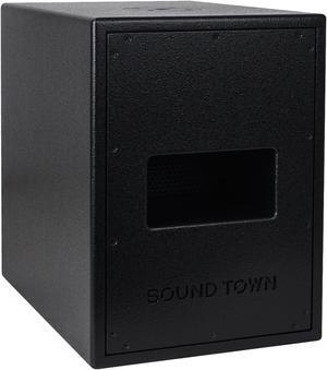 Sound Town CARME Series Dual 8" 800W Passive PA DJ Subwoofer with Folded Horn Design, Black, for Lunge, Club, Bar, Theater, Restaurant, Church (CARME-208S)