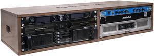 Sound Town DIY 2 x 4U Studio Rack, Plywood, Weathered Gray For Recording Room, Home Studio (SDRK-D4B)