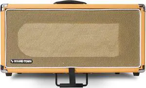Sound Town Vintage 4U Amp Rack Case, 12.5" Depth with Rubber Feet, Dust Cover, Kickstand, Orange (STVRC-4OR)