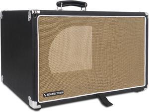 Sound Town Vintage 6U Amp Rack Case, 12.5" Depth with Rubber Feet, Dust Cover, Kickstand, Black (STVRC-6BK)