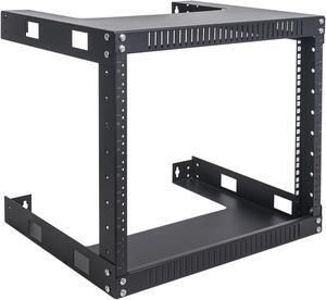 Sound Town 2-Post 8U Wall Mount Open Frame Rack, 16" Depth, for Servers, IT Equipment, Network Devices, AV, Patch Panels (ST2PWOR-8U)