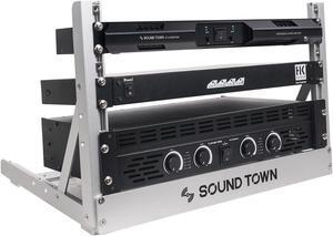 Sound Town 6U Aluminum 2-Post Desktop Open-Frame Rack, Angle Adjustable, for Audio/Video, Network Switches, Routers, Patch Panels (2PF-6A)