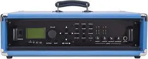 Sound Town Vintage 2U Amp Rack Case, 12.5" Depth with Rubber Feet, Dust Cover, Kickstand, Beau Blue (STVRC-2BL)