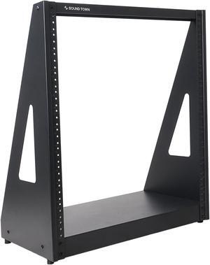 Sound Town 12U 2-Post Heavy-Duty Open-Frame Rack, for Audio/Video, Network Switches, Servers, UPS Systems (ST2PF-12HD)