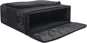 Sound Town Portable 3U Rack Bag, Soft Rack Case with 14" Rackable Depth, Plywood Rack Frame, Shoulder Strap, Accessory Pocket (STRB-316B)