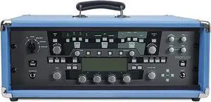 Sound Town Vintage 3U Amp Rack Case, 12.5" Depth with Rubber Feet, Dust Cover, Kickstand, Beau Blue (STVRC-3BL)