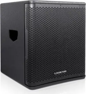 Sound Town OBERON Series 12" 800W Powered PA/DJ Subwoofer with Class-D Amplifier, LPF, Birch Plywood, Black (OBERON-12SPW)