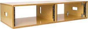 Sound Town DIY 2 x 4U Studio Rack, Plywood, Golden Oak For Recording Room, Home Studio (SDRK-D4)