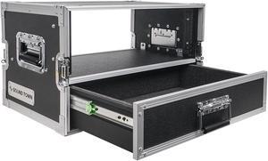 Sound Town 4U Rack Case with 2U Rack Drawer for 19" Amps/Mixers/Microphone Receivers (STRC-4U2DR)