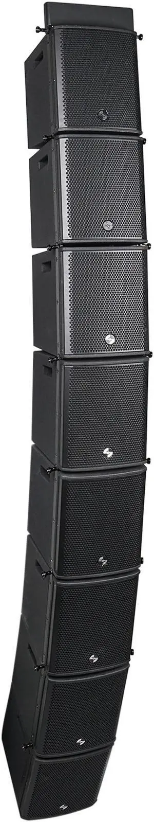 Sound Town ZETHUS Series Line Array Speaker System with Eight Compact 6 x 3 Line Array PA Speakers and One Flying Frame, Black (ZETHUS-M3X8)
