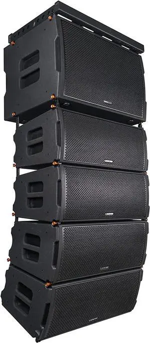 Sound Town ZETHUS Series Water-Resistant Line Array Speaker System with One 18" Subwoofer, Four 2 x 10 Line Array Speakers, One Flying Frame, Black (ZETHUS-IP118S210X4)
