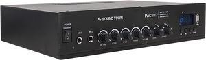 Sound Town 60W 2-Zone 70V/100V Commerical Power Amplifier with Bluetooth, Aluminum, for Restaurants, Lounges, Bars, Pubs, Schools and Warehouse (PAC80-2)