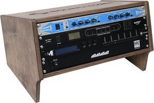 Sound Town DIY 4U Angled Desktop Turret Studio Rack with Baltic Birch Plywood, Weathered Gray, Assembly Required (SDRK-Y4SLB)