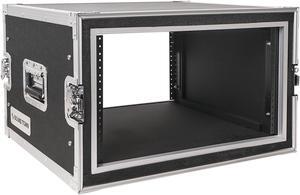 Sound Town Shock Mount 6U ATA Plywood Rack Case with 17" Rackable Depth, 6-Space Size, Pro Tour Grade (STRC-SP6U)