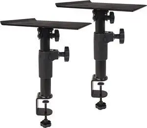 Sound Town 2-Pack Desktop Clamp-On Studio Monitor Speaker Stands with Horizontal/Vertical Speaker Orientation (STSD-DCM-PAIR)