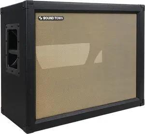 Sound Town 2x12 Empty Guitar Speaker Cabinet, Birch Plywood, Black, Wheat Cloth Grill, Compatible with Celestion/Eminence Speakers (GUC212OBBK-EC)