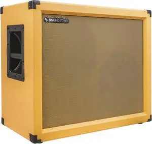 Sound Town 2 x 12 130W Open-Back Guitar Speaker Cabinet, Birch Plywood, Orange Tolex, Wheat Cloth Grille (GUC212OBOR)