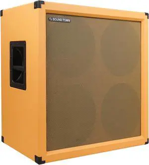 Sound Town 4 x 12" 260W Guitar Speaker Cabinet, Birch Plywood, Orange Tolex, Wheat Cloth Grille (GUC412OR)