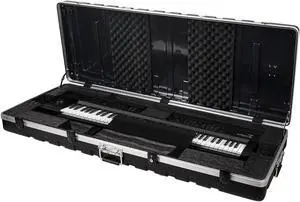 Sound Town Lightweight 76-Note Keyboard Case, ATA Flight Case with TSA Approved Locking Latches, Customizable Interior, Recessed Wheels (STKBC-76)