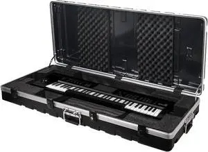 Sound Town Lightweight 61-Note Keyboard Case, ATA Flight Case with TSA Approved Locking Latches, Customizable Interior, Recessed Wheels (STKBC-61)