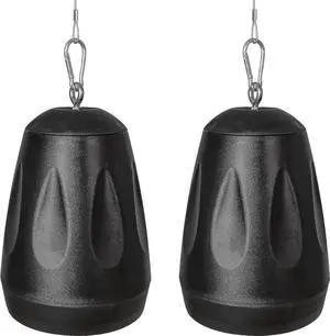 Sound Town 2-Pack 4" All-Weather Pendant Speaker, IP66, Wall Mount, Landscape, 70V/100V/8-Ohm, Indoor/Outdoor Commercial Speaker for Home and Commercial Installation, Black (STPDS-4B-PAIR)