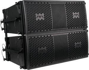 Sound Town Mode Audio Series Pair of 2 x 8" Line Array Loudspeakers, with Italian Neodymium Drivers, Plywood, Full-Range / Bi-Amp Switchable, Aluminum Side Handles, Black (FILA-208-PAIR)