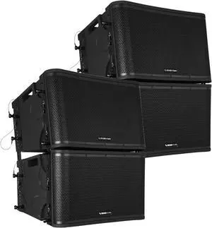 Sound Town ZETHUS Series 2 Pairs of 12" Two-Way Constant Curvature Line Array Loudspeaker System, Full-Range/Bi-Amp Switchable, Black (ZETHUS-112B-2PAIRS)