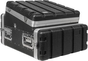 Sound Town Lightweight and Compact 4U ATA ABS Rack Case, with Slant Mixer Top, 21" Depth, 10U Top and 4U Side Spaces (STMR-A10X4U)