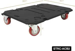 Sound Town Plywood Caster Board, for Sound Town Rack Cases, with 4-inch Wheels and Brakes (STRC-ACB2)