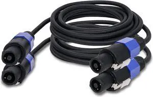 Sound Town 2 Pack Speaker Cable, Speakon to Speakon, 2 Conductor, 10 Feet, 14 Gauge Cable (STC14-NN10-PAIR)