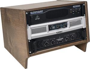Sound Town DIY 6U Angled Desktop Turret Studio Rack with Baltic Birch Plywood, Weathered Gray, Assembly Required (SDRK-Y6SLB)