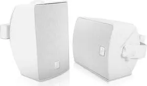 Sound Town Pair of 4.5" Weather-Resistant Surface-Mount Speaker, Indoor/Outdoor, 70V/100V/8ohm, for Home & Commercial Installation, White (TARVOS-4W-PAIR)