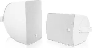 Sound Town Pair of 8" Weather-Resistant Surface-Mount Speaker, Indoor/Outdoor, 70V/100V/8ohm, for Home & Commercial Installation, White (TARVOS-8W-PAIR)