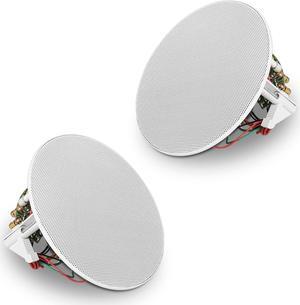 Sound Town Pair of 4.5" Two-Way Coaxial in-Ceiling Speaker, Flush Mount, 70V/100V/8-Ohm Operation, Magnetic Grill, White (STCS4N-PAIR)