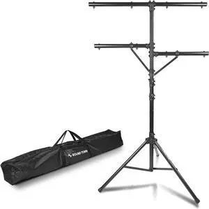 Sound Town DJ Lighting Stand, Height Adjustable, 9 ft Tall, with Side Bars and Tripod Base (STLS-M09)