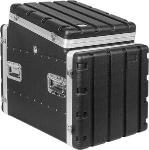 Sound Town Lightweight and Compact 10U ATA ABS Rack Case, with Slant Mixer Top, 24.5" Depth, 12U Top and 10U Side Spaces (STMR-A12X10U)