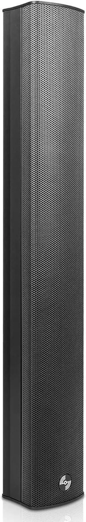 Sound Town Weather-Resistant Compact Aluminum Line Array Column Speaker with Wall Mount Bracket, 6 x 3 Woofers, 4 x 1.2 Dome Tweeters, Black, for Church, Indoor & Outdoor Installation (CARPO-M64B)