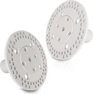 Sound Town Speaker Pole Mounts, PA/DJ Speaker Cabinet Adapters, Two with 35mm (1 3/8") Pole Mounting, Two with M10 Threaded Mounting, White (STSD-AD3W-PAIR)
