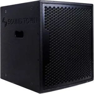 Sound Town 1600 Watts 15” Powered Subwoofer with 2 Speaker Outputs, Plywood Enclosure and 2 Wheels, Black (CARPO-15SPW)