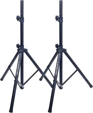 Sound Town 2-Pack Universal Tripod Speaker Stands with Adjustable Height, 35mm Compatible Insert, Locking Knob and Shaft Pin, Black (STSD-71B-PAIR)