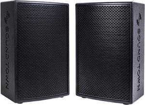 Sound Town 2-Pack 12” 1400W Powered DJ PA Speaker with Bluetooth, Titanium Compression Driver and 3-Channel Mixer for Mobile DJ, Live Sound, Karaoke, Bar, Church, Black (KALE-112BPW-PAIR)