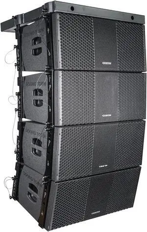 Sound Town ZETHUS Series 4 x Dual 10” Line Array Loudspeaker System with Titanium Compression Drivers, Full Range/Bi-amp Switchable, Black for Live Sound, Clubs, Bars, Churches and Schools