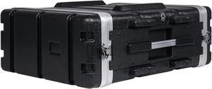 Sound Town Lightweight 4U PA DJ Rack/Road Case with ABS Construction, 19 Depth and Heavy-Duty Latches (STRC-A4U)