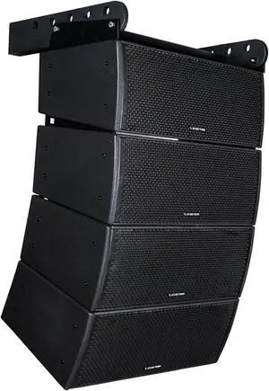 Sound Town All-Weather 4 x Dual 8 Water-Resistant Passive Line Array System with 3 Titanium Compression Drivers, Full Range/Bi-amp Switchable, Black (ZETHUS-IP208X4)