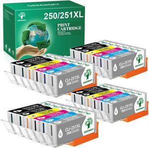 Replacement Cartridge 24package Ink #250 #251 4-SET Fits Competiable For Canon #250XL #251XL MX922 MG5520 IP7220 Print